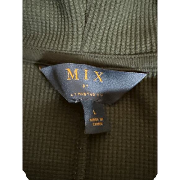 Mix by 41 Hawthorn Women's Waffle Weave Cowl Neck Cozy Knit Top Size L Green - Picture 7 of 8